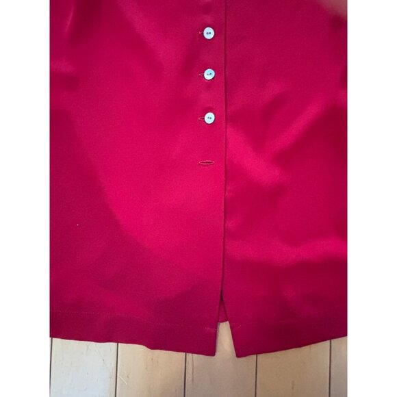 Vintage Liz Claiborne Petite Red Dress Size 8 Button Front Short Sleeve Tie Back - Picture 8 of 8